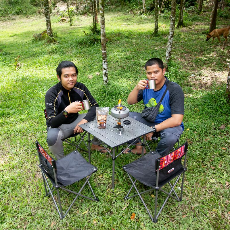 SET MEJA LIPAT DAN KURSI LIPAT CAMPING 5 IN 1 DHAULAGIRI / Folding Table And Chair 5 in 1 Dhaulagiri - Kursi Lipat Outdoor - Meja DH