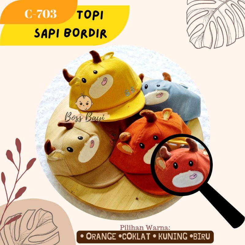 BOSS BAYI- Topi Cap Bayi/Anak Motif Hewan Bordir
