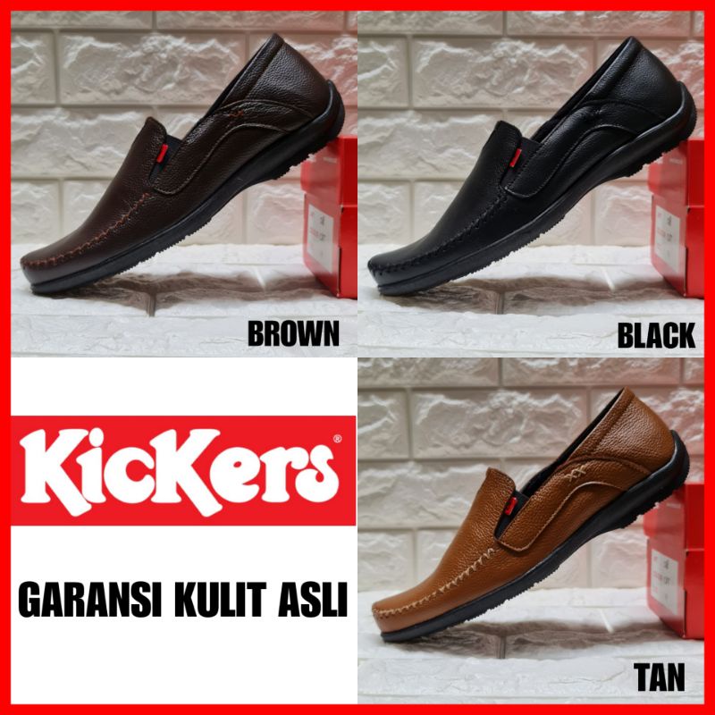 SEPATU PANTOFEL PRIA KICKERS KULIT ASLI GARANSI / SEPATU KERJA COWOK FORMAL WEDDING PESTA RESMI