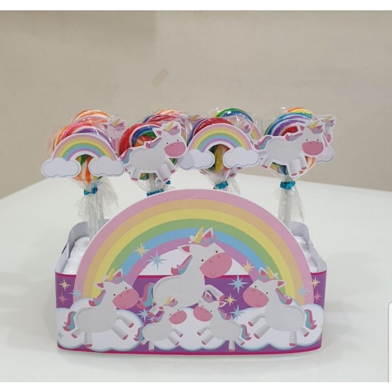 

Unicorn Permen Lolipop Stand isi 12pc Stand Lolipop Ulang Tahun Custom