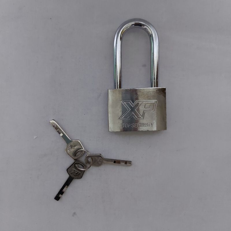 Gembok XP panjang 60 mm Iron padlock XP Gembok Putih leher Panjang XP