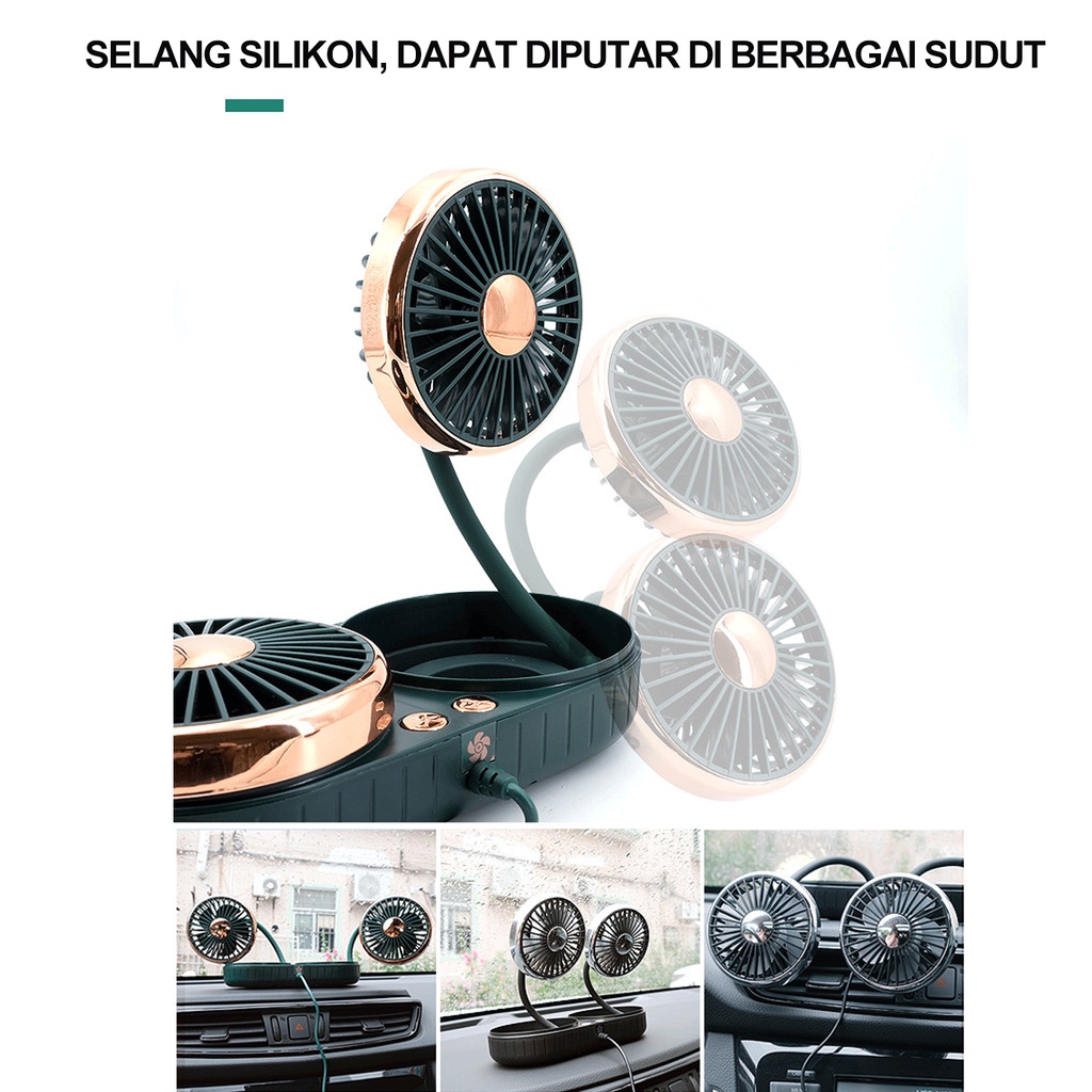 kipas Angin mobil  portable/Double Headed Fan Mobil /USB  Plugcar cooling double fan