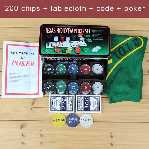 200PCS/Set Texas Holdem Poker Game / Mainan Kartu Poker / Casino Game Set Texas Hold em Chips Coins-200pcs