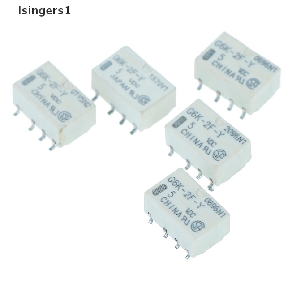 (lsingers1) 5pcs relay Sinyal dc 5v smd g6k-2f-y 8pin Untuk omron relay