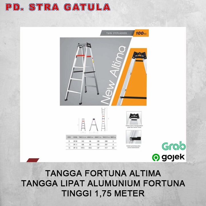 Tangga Fortuna New Altima 1,75 Meter - Tangga Lipat Alumunium Fortuna New Altima