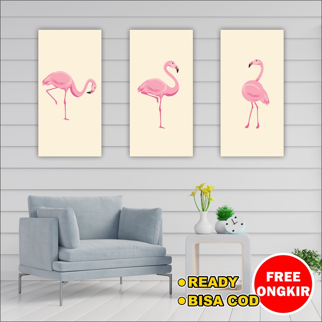 Wall decor Hiasan dinding kamar pajangan rumah dekorasi tropical flamingo walldecor pajangan dinding