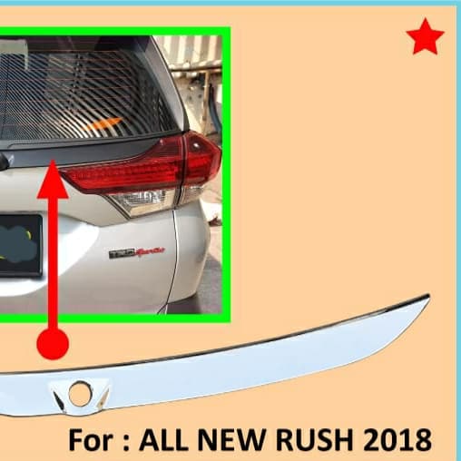 list lis trundlite pintu bagasi belakang toyota all new rush / TERIOS 2018 sampai 2022 crome chrome 2019 2020 2021 tempel