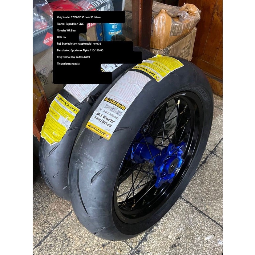 BANSET WHEELSET SUPERMOTO YAMAHA WR 155 R TROMOL CNC