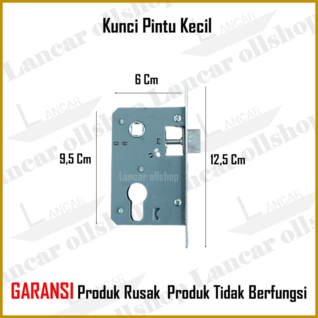 Handel Pintu / Kunci Pintu Rumah Kecil 5001 Putih dan Kuning