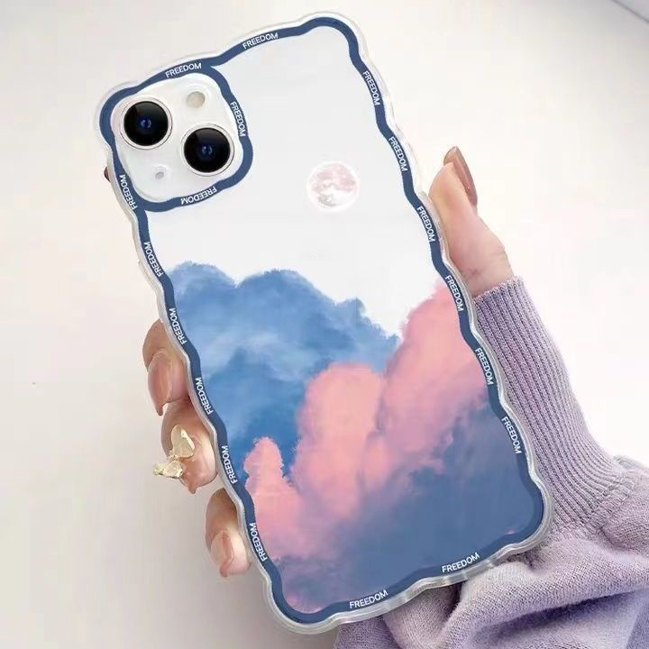 Soft Case TPU Transparan Motif Bulan Untuk Iphone 13 Pro Max 12 11 XS XR X 8 7 6 Plus Mini SE 2020