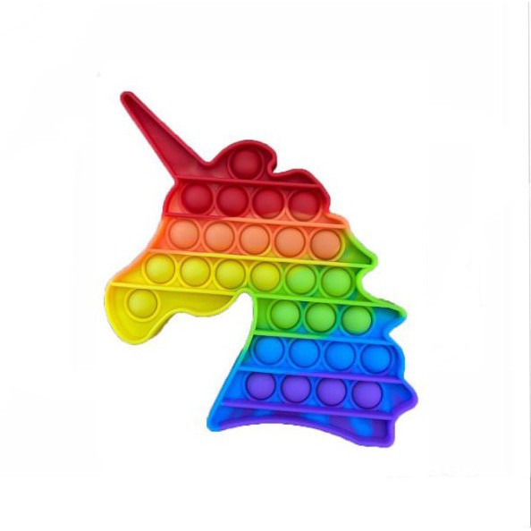 MAINAN ANAK POP IT MURAH POPIT SQUARE RAINBOW MULTICOLOR FIDGET PUSH BUBBLE PENGHILANG STRESS COD-UNICORN