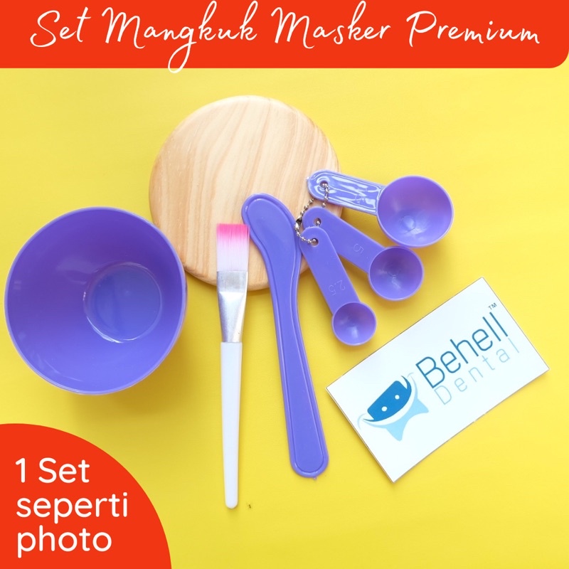 MANGKUK MASKER KUAS SENDOK BOWL / SET MANGKOK TEMPAT MASK DIY ORI 4 IN 1 / 4in1 Set COD BEHELLDENTAL