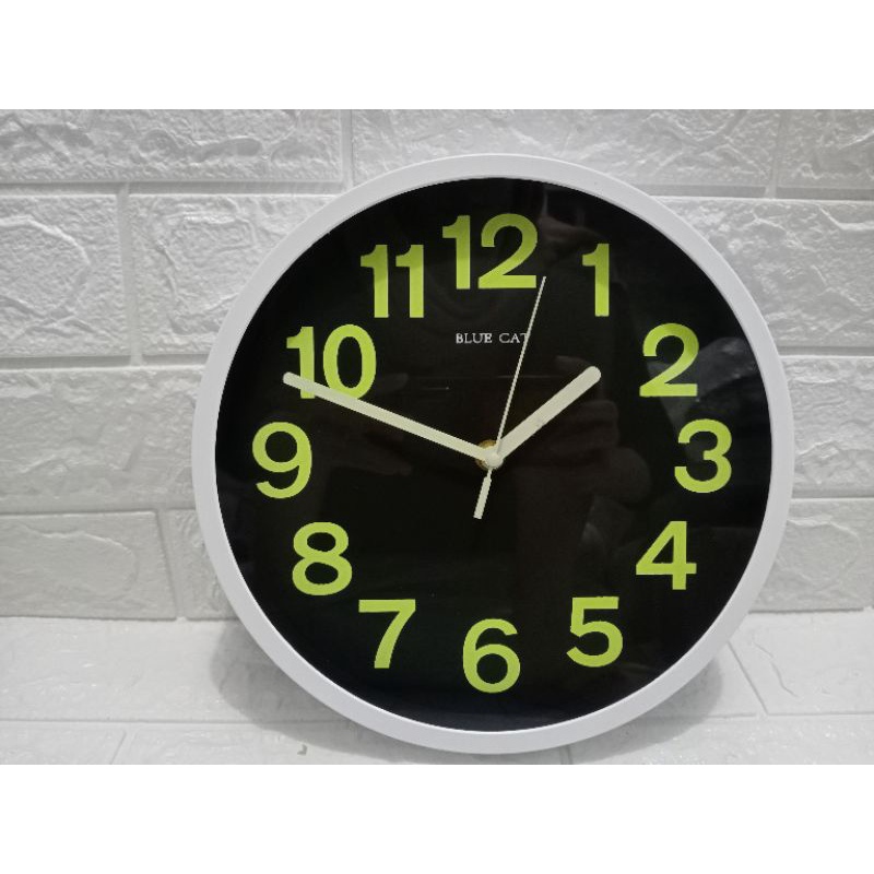 jam dinding blue cat BC-30003010/jam dinding glow in the dark/jam dindung fosfor
