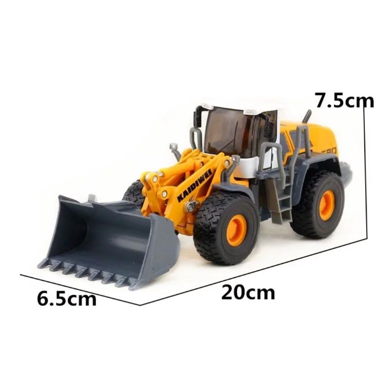 Miniatur Alat Berat KDW Four Wheel Loader Diecast Kaidiwei Skala 1:50