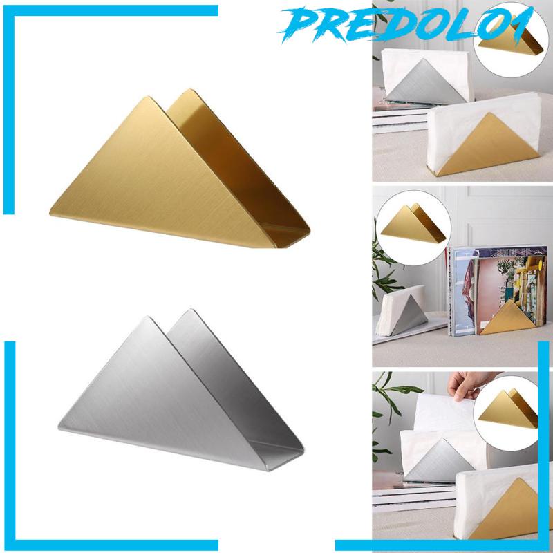 [PREDOLO1] Triangle Napkin Holder Organizer Container Paper for Car Dining Living Room Gold