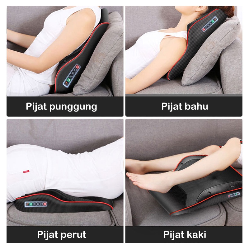 Pijat Bahu Dan Tulang Belakang Leher Multifungsi 6 kunci Bantal pijat elektrik/massage pillow serbaguna