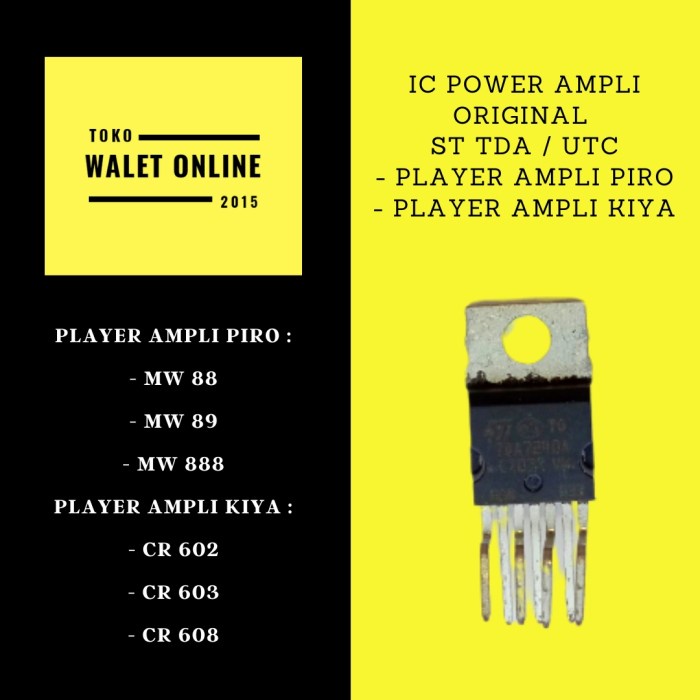 IC SUARA POWER AMPLI PIRO MW 88 89 888 KIYA CR 602 603 608 TDA UTC