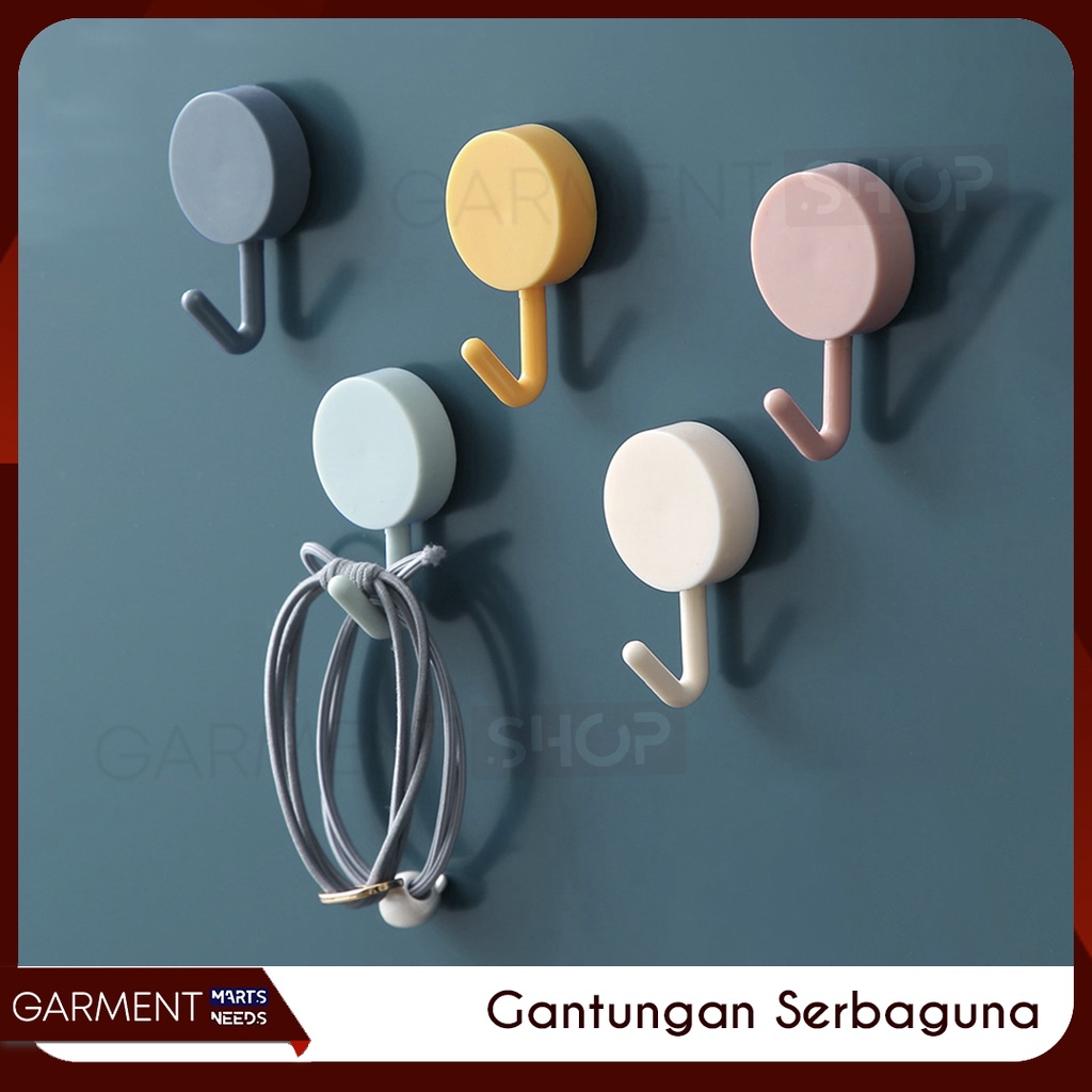 GASENA - Gantungan Hook Warna Warni Tempel Baju Dinding Serbaguna Kamar Mandi Dapur Bulat Murah
