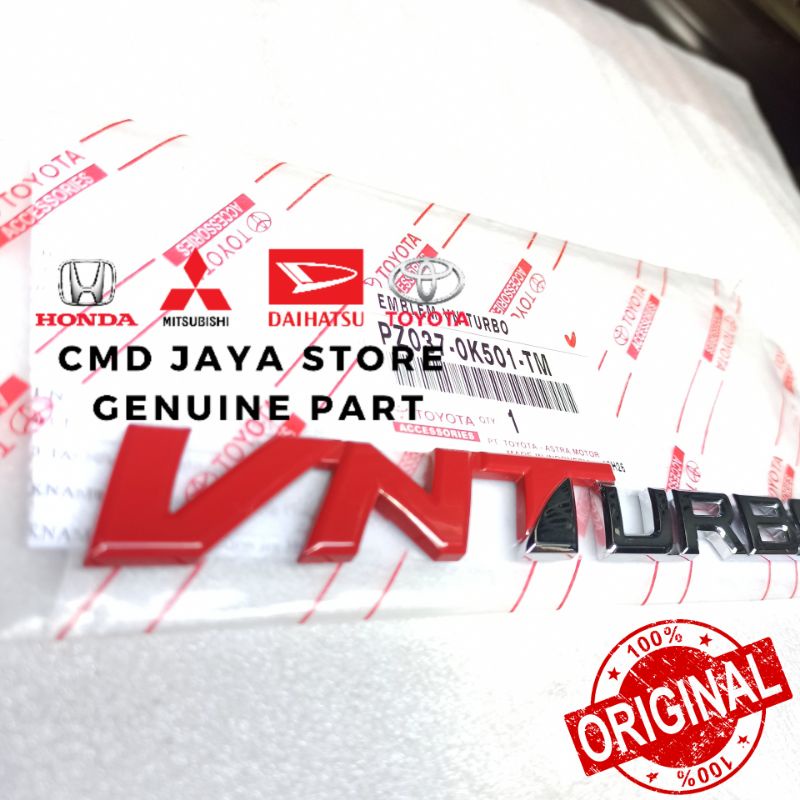 Emblem Logo Bagasi Tulisan VNT Turbo Original