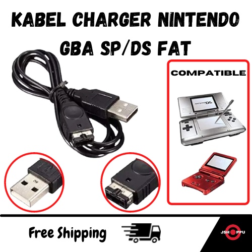 Kabel USB Charger Gameboy GBA Charging Nintendo Gameboy Advance GBA SP Nintendo DS Fat PVP P2P