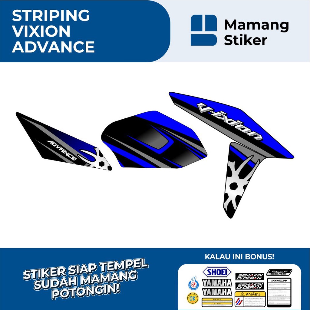 STRIPING VIXION ADVAN 150 NVA VARIASI 12 SIMPEL/STIKER YAMAHA VIXION ADVANCE 2015 2016 2017/STICKER 