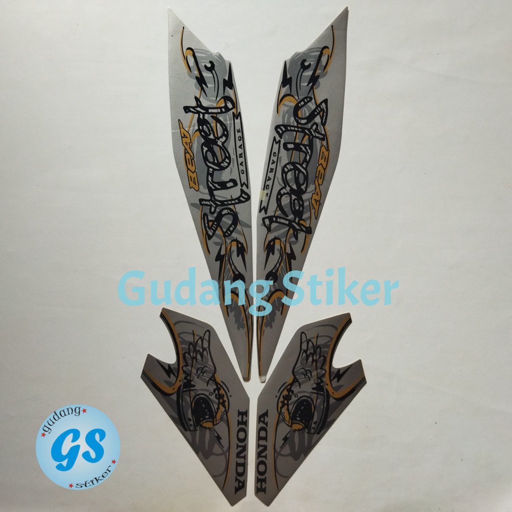 STIKER STRIPING LIS LES BODY MOTOR HONDA BEAT STREET 2021 SILVER