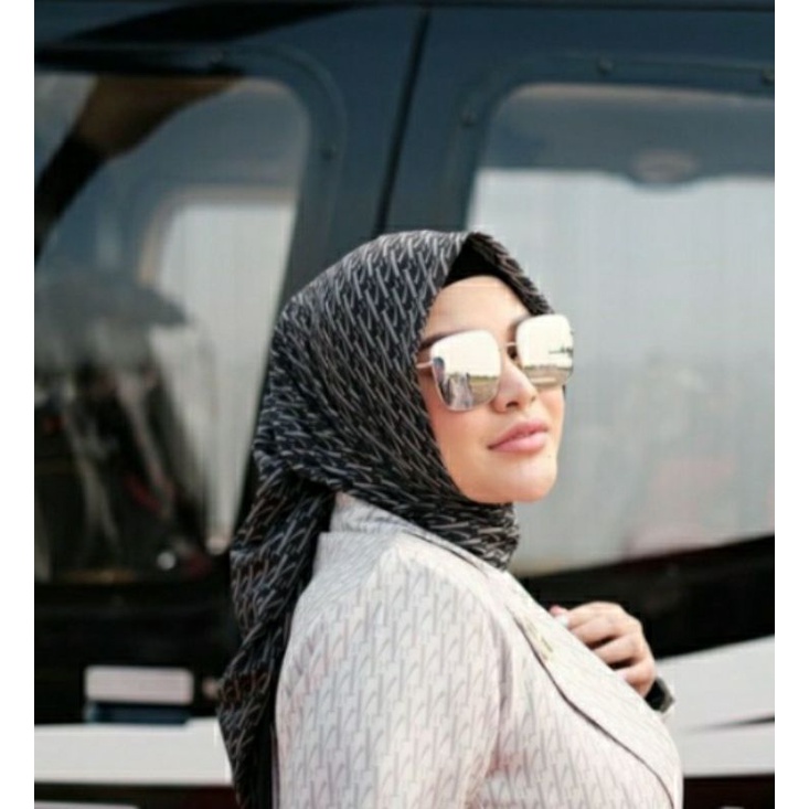 Monogram Scarf Kind Vanilla Hijab / Monogram Scarf Denim Vanilla hijab / Monogram Scarf Black by Van