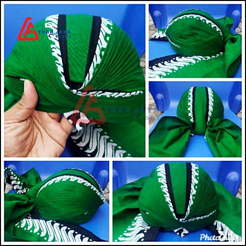 ORI Blangkon Jogja Lipat Sliwir Motif Jawatimuran Hijau / Blangkon Solo / Blangkon Hijau