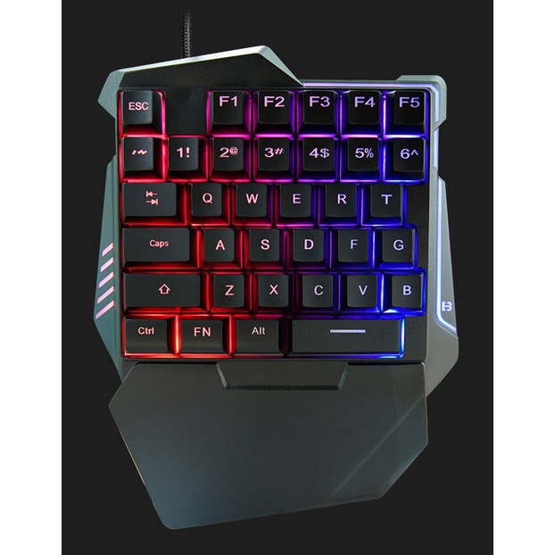 Keyboard Single Hand Gaming Semi Mechanical Rainbow Light Gaming Keyboard