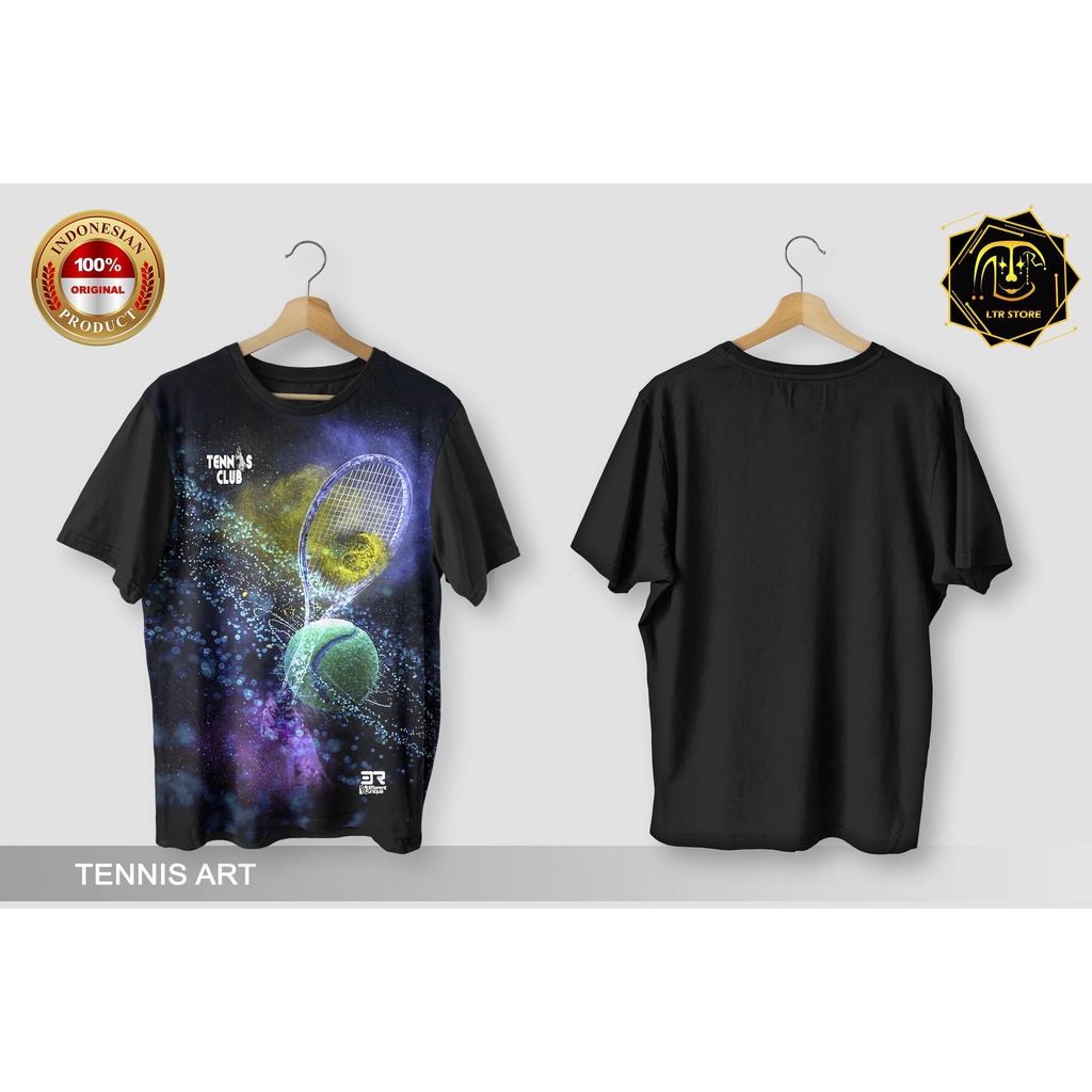 [ BAYAR DI TEMPAT ] BAJU PRINTING GAMBAR TENNIS ART - KAOS DISTRO ORIGINAL MOTIF OLAH RAGA SPORT SPO