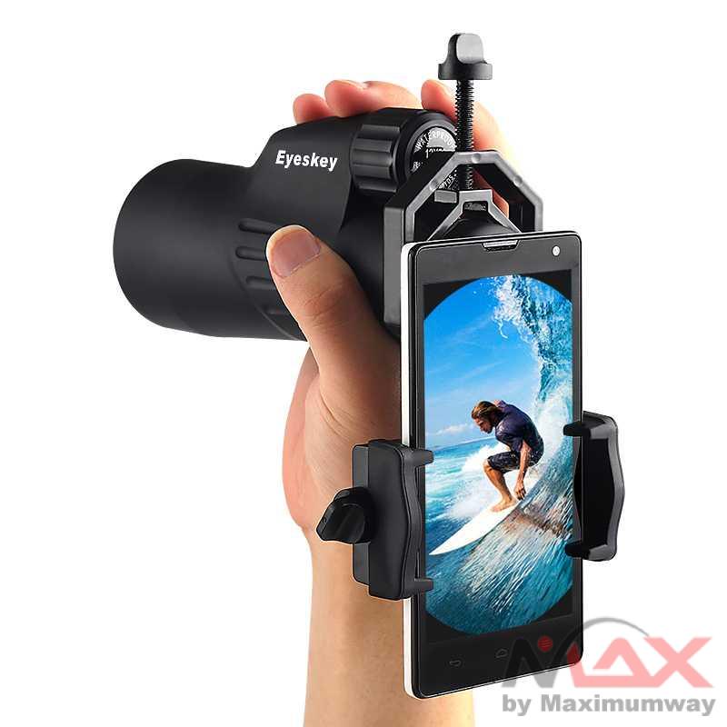 TaffSTUDIO Smartphone Holder Teropong Binocular Monocular - CM4 Warna Hitam Universal Cell Phone Adapter Mount Monocular Microscope Adapt Astronomical Telescope Mobile Phone Clip Accessory Spotting Scope