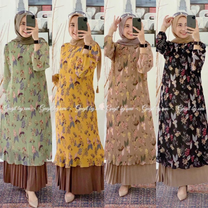 ORIGINAL Stelan MAHIRA 4 by Gagil - set tunik rok plisket