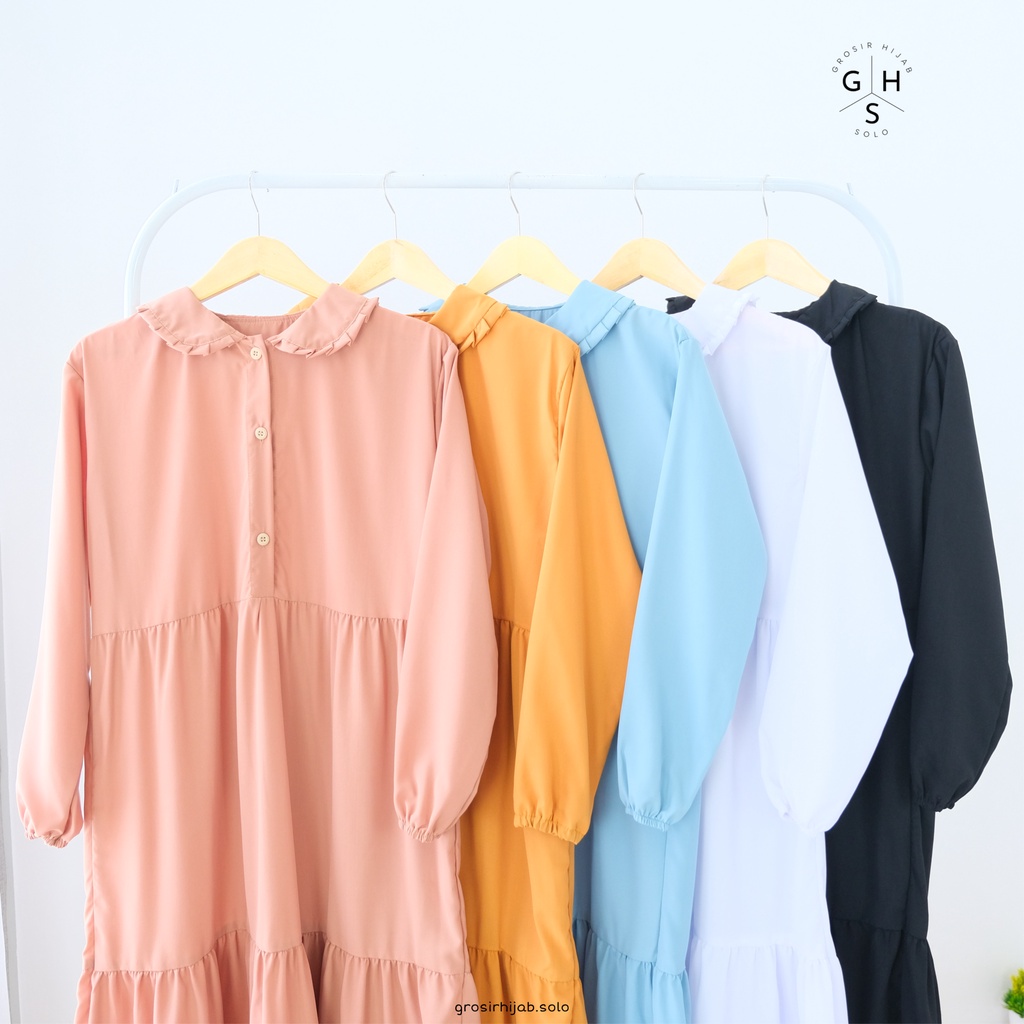 (MGA) GAMIS MIDI GOLBY RUFFLE DAILY BUSUI MIDI DRESS WOLFIS