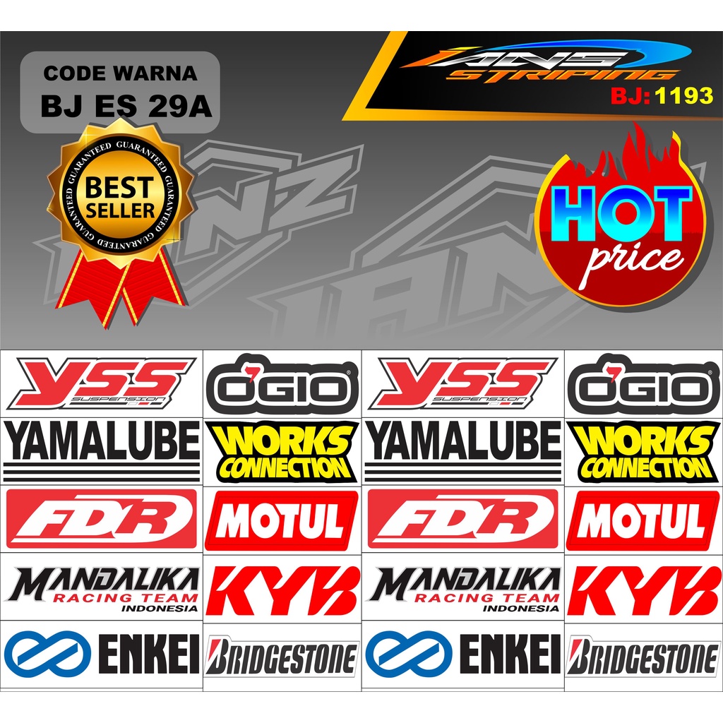 STICKER MOTOR SPONSOR / STIKER ESTETIK / STIKER HOLOGRAM