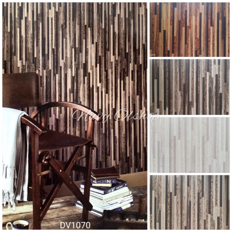 WALLPAPER DINDING MOTIF KAYU / WALLPAPER MOTIF KAYU BAHAN VINYL