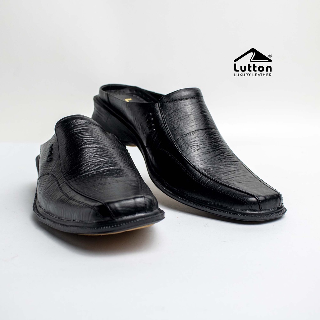 LUTTON - Sandal Slop Bustong Kulit Asli 100% - Sandal Slop Pria Casual Terlaris 2021 - SEPATU BUSTONG 02