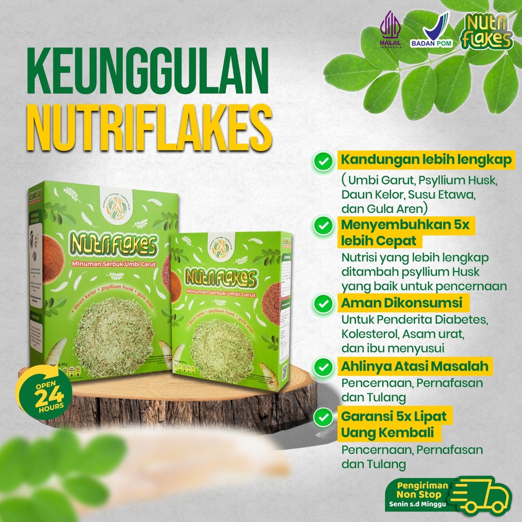 Nutriflakes - Sembuhkan Asam Lambung Minuman Umbi Garut Ektrak Daun Kelor Psyllium Husk Gula Aren Herbal Magh Gerd Adalah Penyakit Asam Lambung