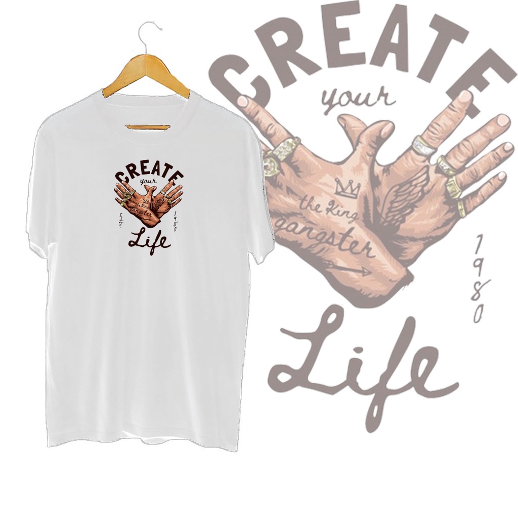 KAOS OVERSIZE CREATE YOUR LIFE T-SHIRT