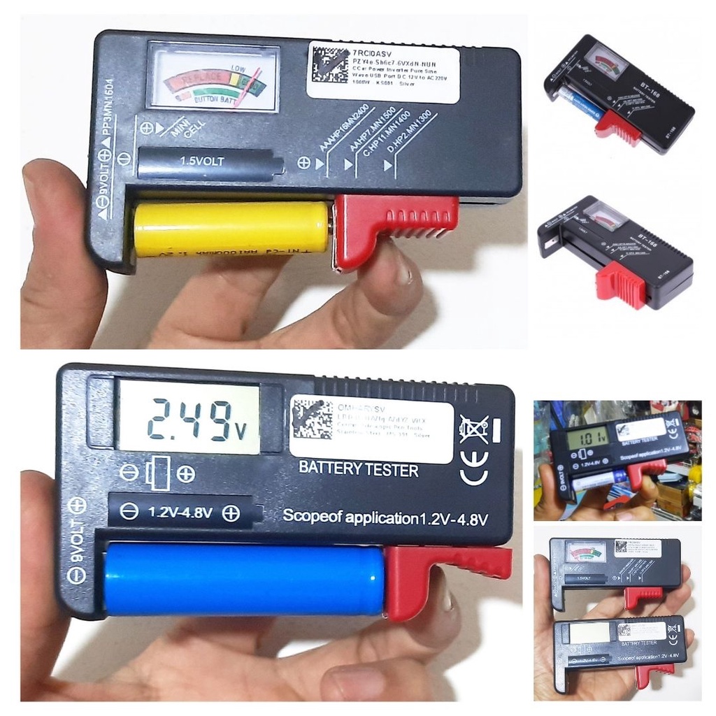 Alat Cek Tester Isi Baterai Level Detector Digital Dan Manual Display Analog 18650 AA AAA 111107