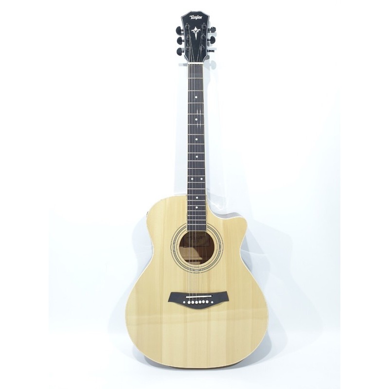 Gitar Akustik Elektrik Merk Taylor Natural Sunburst Jumbo Equalizer Tuner LC-PRENER String Trusrod