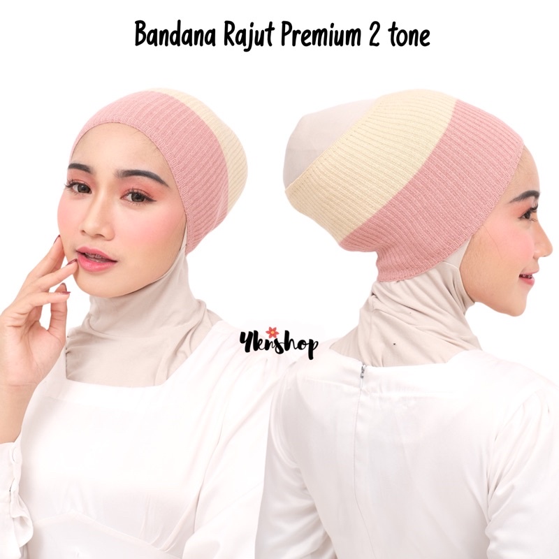 Bandana Rajut Premium 2 Warna/Inner Hijab Bandana Rajut