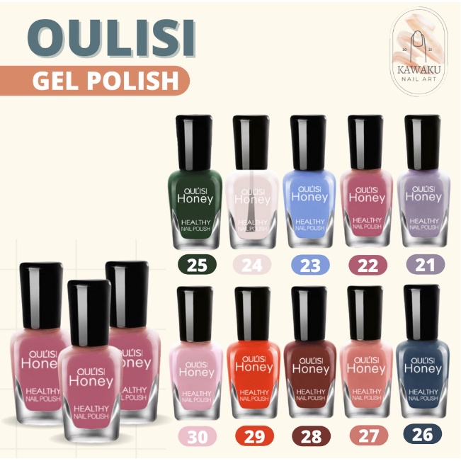 Kutek HALAL OULISI Honey Nail Polish Water Based 40 Warna