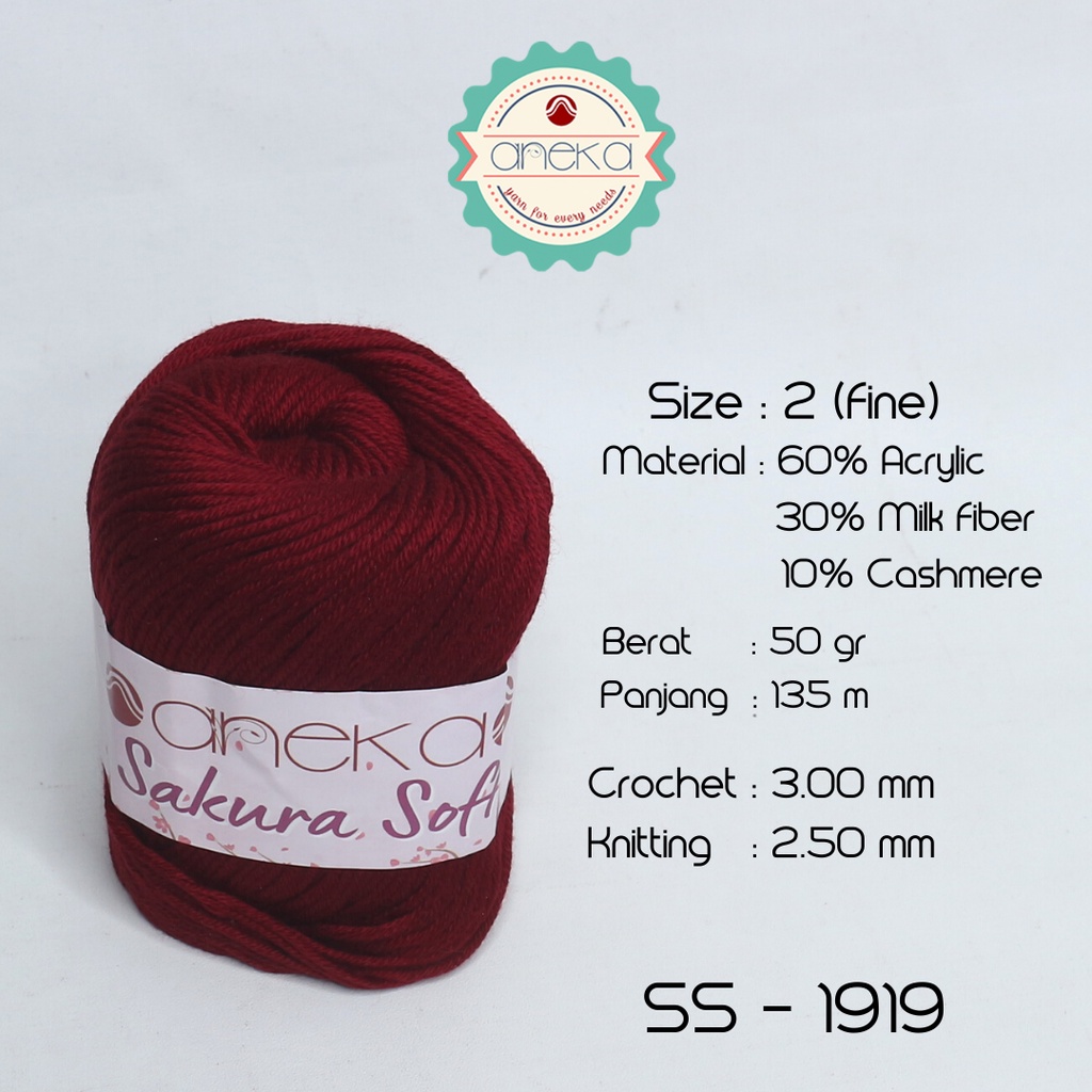 Benang Rajut Sakura Soft / Silk Cotton Milk Cotton Yarn - 1919