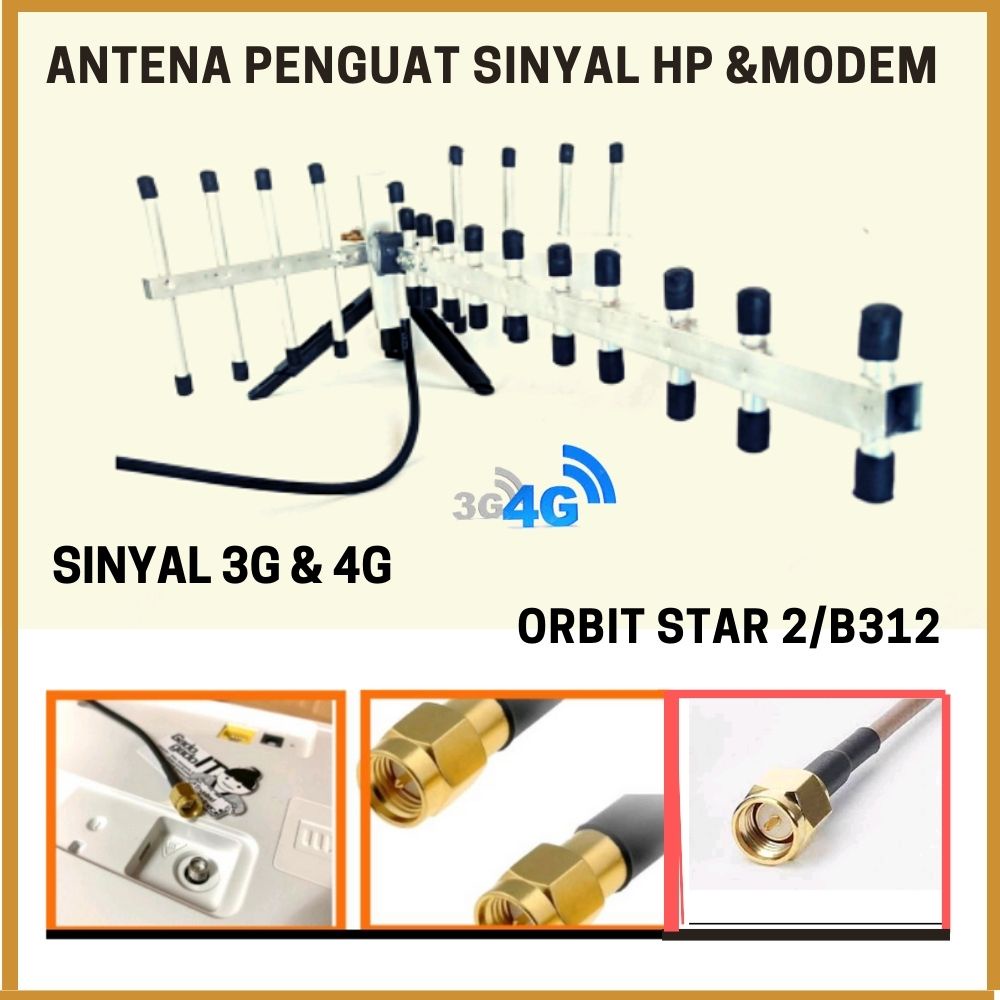ANTENA YAGI 12 EL SMA - ANTENA MODEM MIFI SMA ORBIT ST/R 2/HUAWEI B312 KABEL 15M