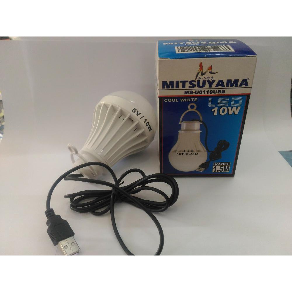 Bohlam Lampu Led USB 10 Watt Mitsuyama 10W Kabel 1,5 Meter