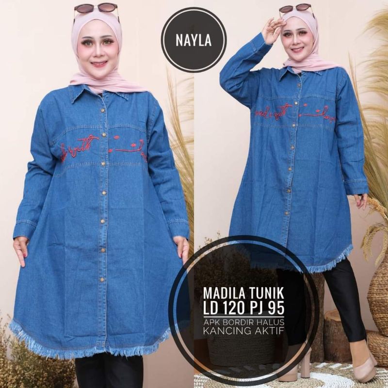 madila tunik jumbo jeans / tunik jeans jumbo PREMIUM