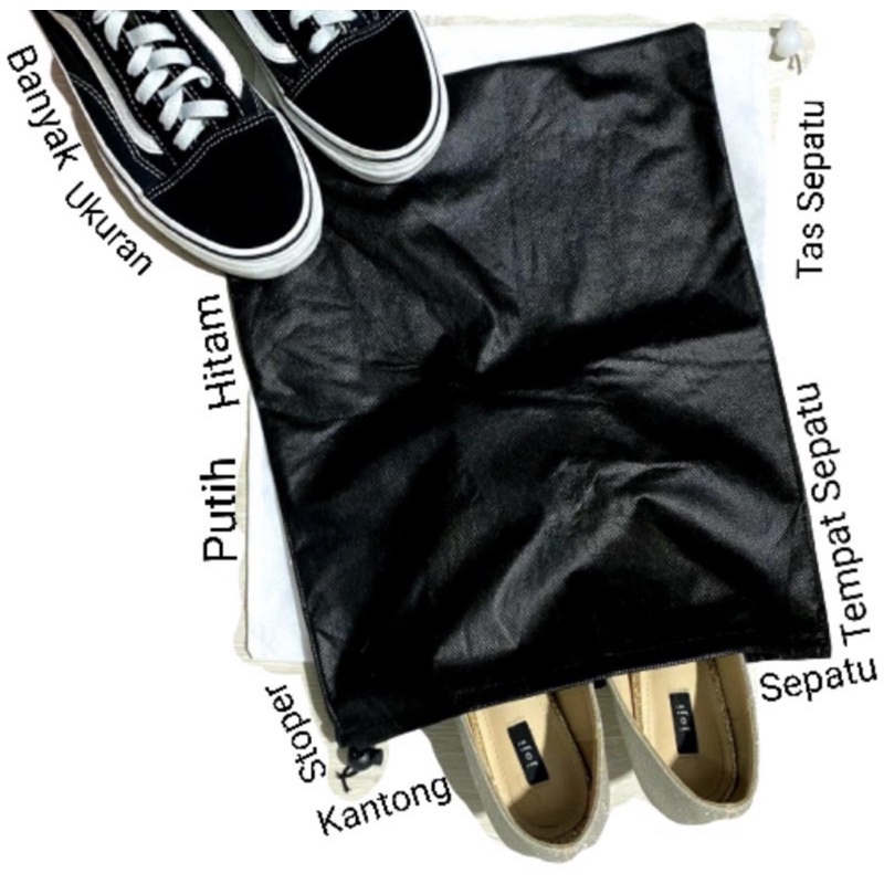 Kantong Sepatu - Kain Pembungkus Untuk Sepatu, Tas, Helem Pouch Dustbag Polos