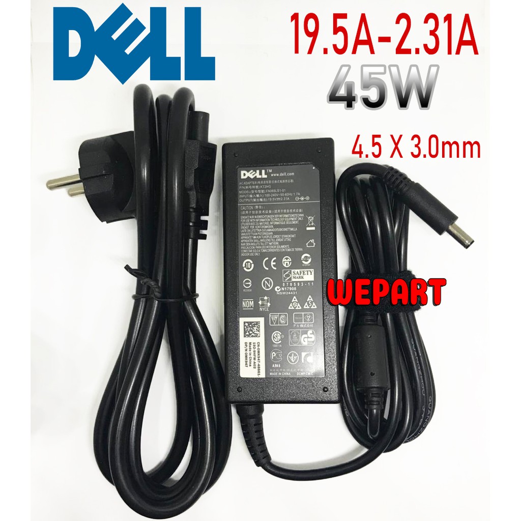 Adaptor Charger Dell XPS 12 XPS 13  Vostro 14 5468 3458 Inspiron 11 3000, 14 3000,15 3000 Original