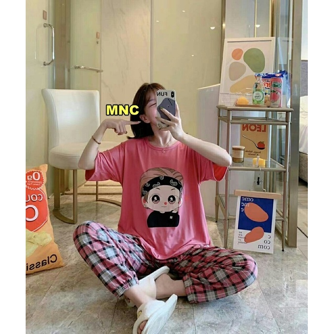 BAJU TIDUR BT21 army lover set jogger / piyama / baju rumahan