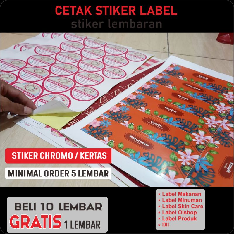 

STIKER CHROMO / STIKER LEMBARAN A3+ STIKER LABEL KEMASAN
